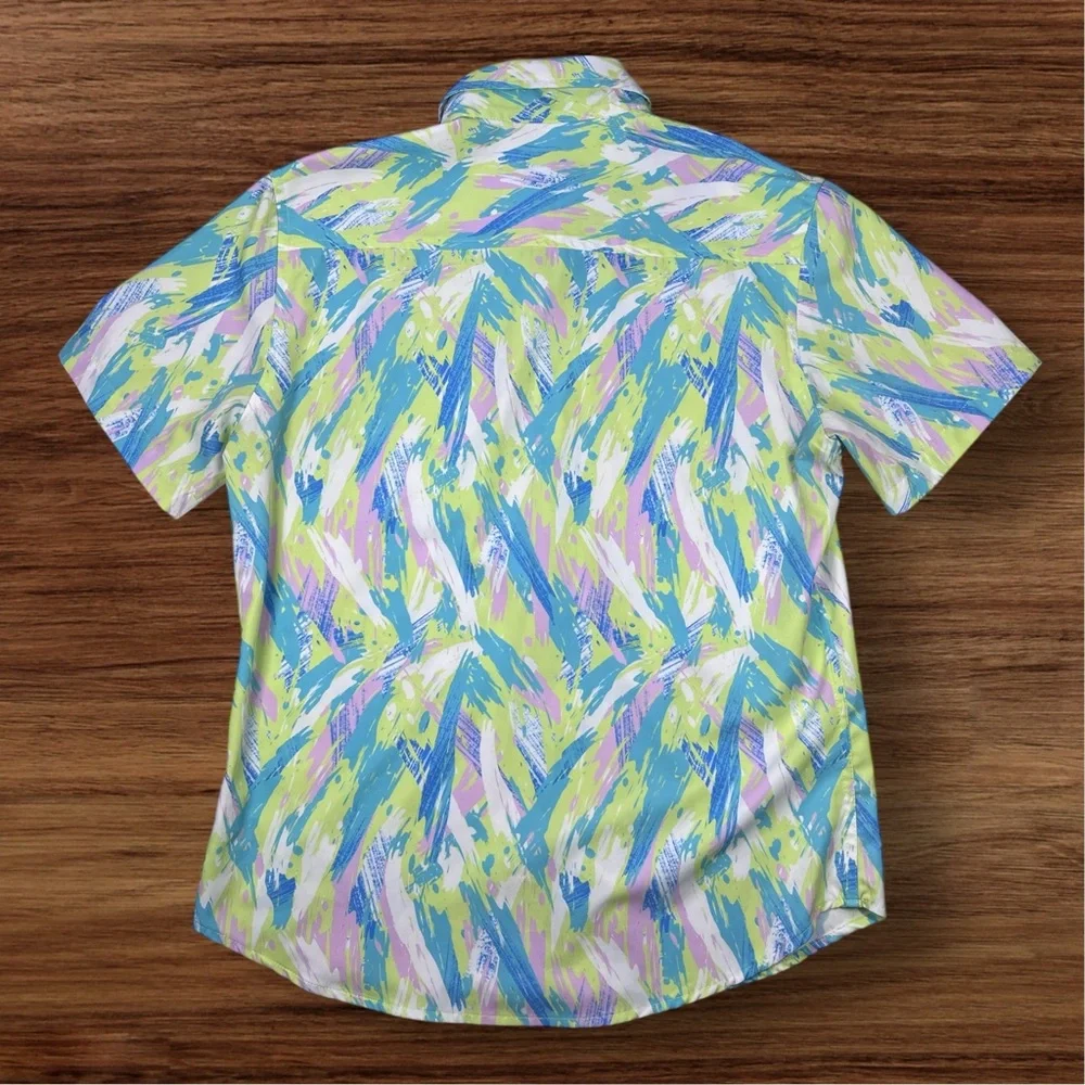 Cabana Men’s Summer Short Sleeve Casual Button Down Shirt. Medium. - Picture 3 of 7